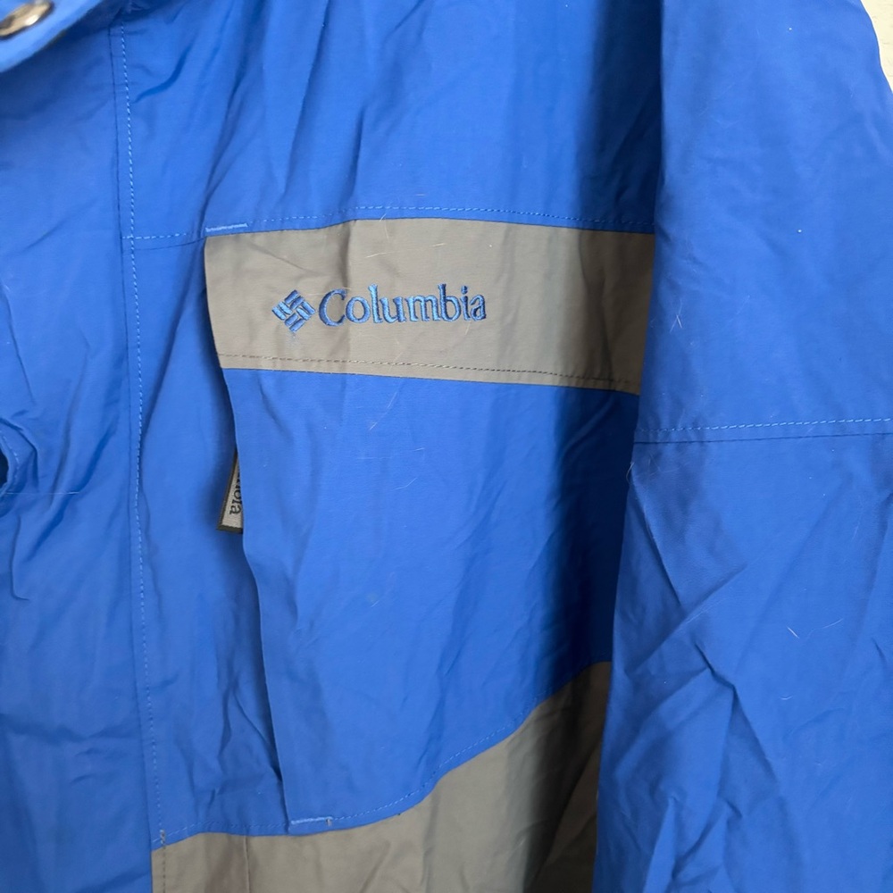 Columbia Men’s XL Waterproof Rain Jacket Blue Gray Outdoor Shell - Picture 6 of 16